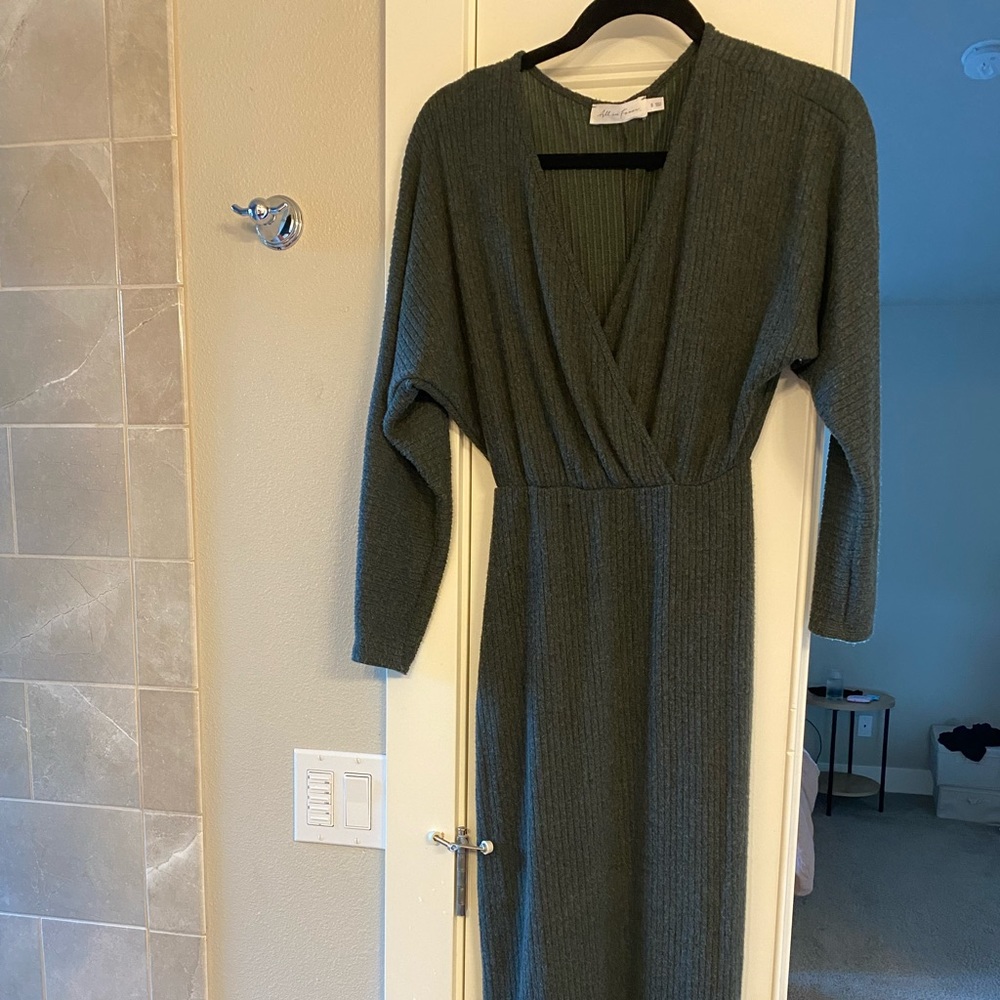 All in Favor long sleeve midi dress